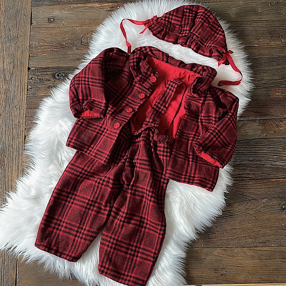 Vintage Other - Vintage German child’s plaid three piece set EUC